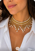 Choker Perlas cascada dorado