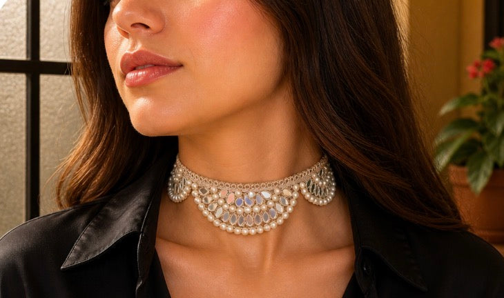 Choker Perla Espejo